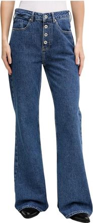 Karl Lagerfeld Flare Fit High Waist Jeans - Dames - Flared Jeans - Blauw - W27 L32 - Katoen - Jeans