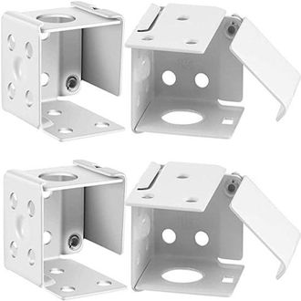 OEM Juego De 4 Herrajes Para Persianas - Soporte De Montaje Blanco Para Cortinas Con Perfil De Ventana