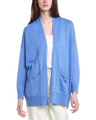 Eileen Fisher Open Front Linen-Blend Cardigan