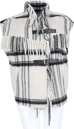 Isabel Marant Multicolour Sleeveless Plaid Fringed Vest
