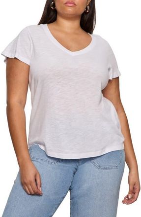 Sanctuary V-Neck T-Shirt in White at Nordstrom, Size 3X