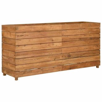 Berkfield Home Raised Bed 150x40x72 cm Solid Wood Teak & Steel in Brown | Size: 150 x 40 x 72 cm