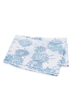 Matouk Chrysanthemum 500 Thread Count Flat Sheet in Blue at Nordstrom, Size Twin