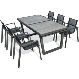 DCB Garden OLHOS - Set da pranzo da giardino 6 posti in alluminio - DCB GARDEN