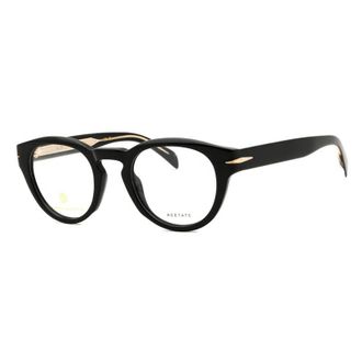 David Beckham DB7114080700 Round Full Rim Acetate Eyeglasses - Black