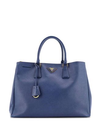 Prada Double Zip Lux Saffiano Leather Large tote bag - Blue