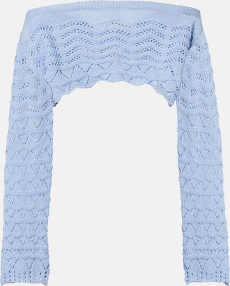 Bananhot Helena crochet cotton-blend crop top