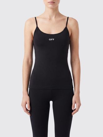 Off-white Slim Fit Sports Top in Nylon with Contrast Logo