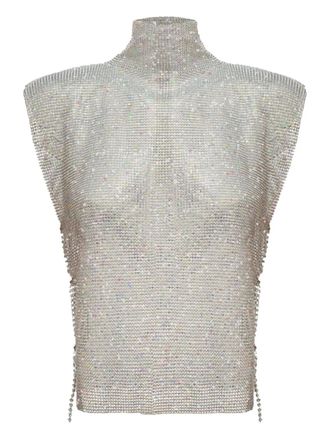 Santa Brands high-neck mexico top - women - Metal/Polyester/Cotton - One Size - Grey