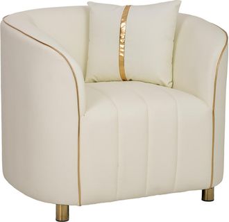 Wanderlust Deco Sill&oacute;n De Piel Sint&eacute;tica Beige 88x72x43/76h Cm
