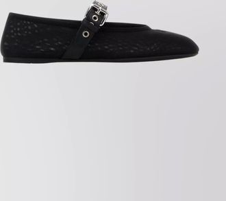 Miu Miu leather mesh ballerina flats