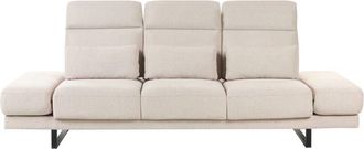 Beliani Beliani - Modern 3 Seater Sofa Polyester Upholstery Steel Legs Adjustable Armrests and Backrest Beige Ikast