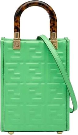 Fendi Pre-owned Mini Bags, female, Green, Size: ONE SIZE Pre-owned Leather Mini Bag
