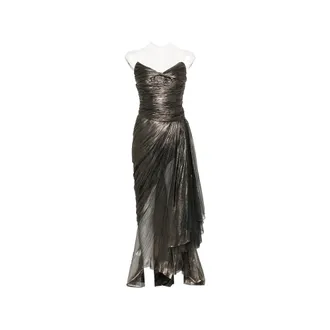 Maria Lucia Hohan Metallic-effect Lace-up Dress