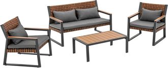 Topeshop Juego De Muebles De Jard&iacute;n Texas Con Sof&aacute;s Y Mesa De Caf&eacute; Shary