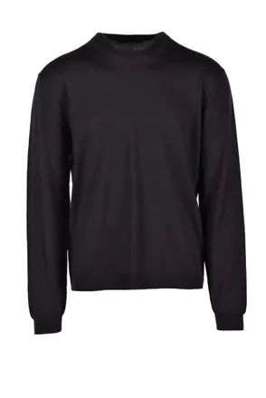low brand Brown Crewneck Merino Wool Sweater
