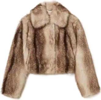 Twin-Set Cropped Faux Fur Jacket