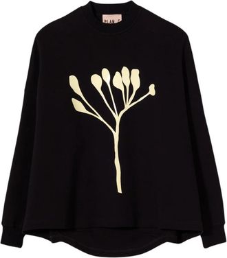 Plan C Sweatshirt met bloemenprint - Dames - Sweatshirts - Zwart - M - Hoodies & sweatvesten
