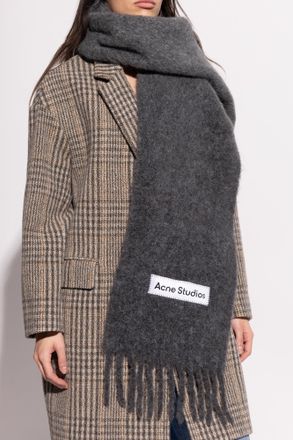 Acne Studios Scarf With Logo, Unisex, Grey