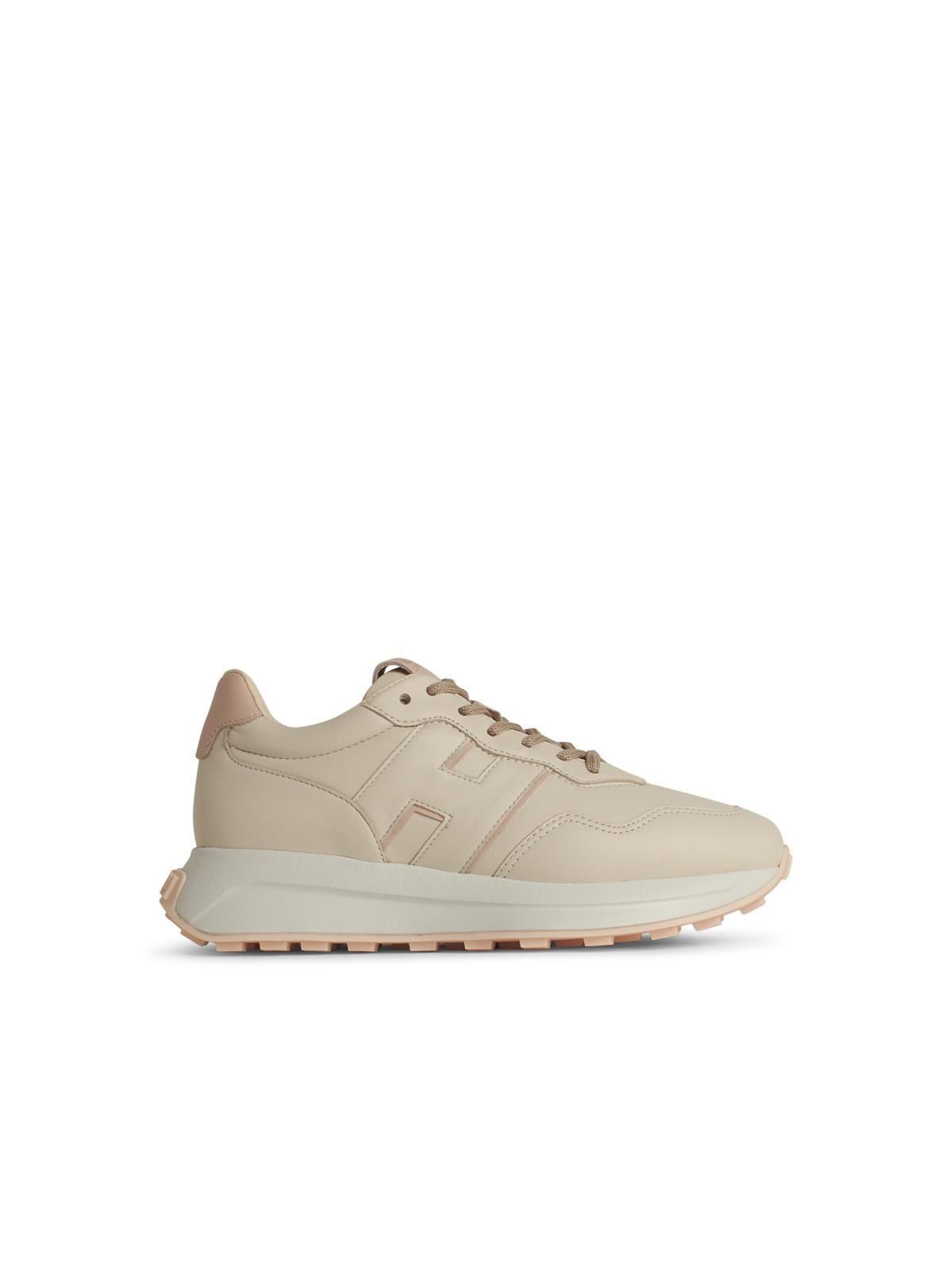 スニーカー Hogan H681' Beige Leather Sneakers Sneakers Hogan H672 BEIGE, BROWN for Woman