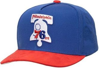 Mitchell & Ness Mens Mitchell & Ness Blue/Red Philadelphia 76ers May Flowers Adjustable Hat at Nordstrom