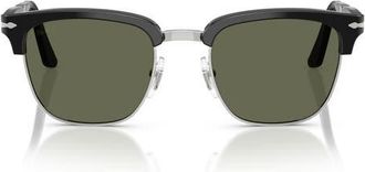 Persol 52mm Polarized Square Sunglasses in Black/Polar Green at Nordstrom