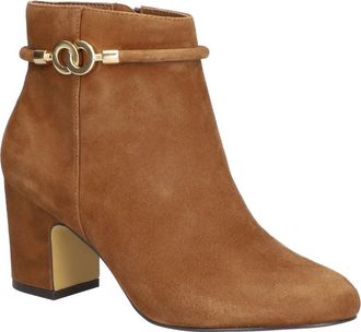 Bella Vita Womens Bella Vita Diaz Boots Brown Leather Block Heel Ankle Booties HAWK1767