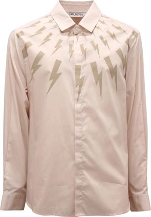 Neil Barrett Losse Shirt Made in Italy - Heren - Casual Overhemden - Beige - S - Overhemden