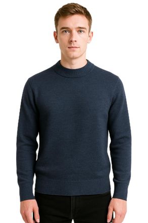 Generic Mens Crew Neck Knitted Jumper - Premium Quality Wool Blend Sweater for Everyday Classic Wear M-2XL (22915) (UK, Alpha, XXL, Regular, Regular, Dark Ste