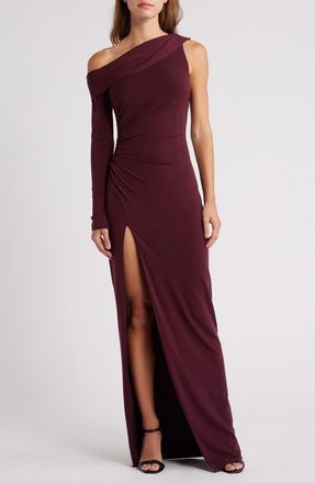 Katie May Mojave Single Long Sleeve Gown in Sangria at Nordstrom, Size Large