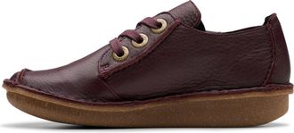 Clarks Womens Funny Dream Sneaker, Wine Leather, 3.5 UK