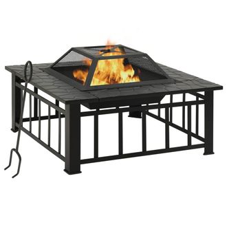 vidaXL Brasero De Jard&iacute;n Con Atizador Acero Xxl 81x81x47 Cm Vidaxl