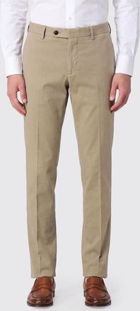 Pantaloni Torino Slim Fit Cotton and Cashmere Chino Trousers with Off-Centre Closure
