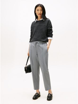 Tommy Hilfiger Womens Tapered Drawstring Pant - Grey - XS