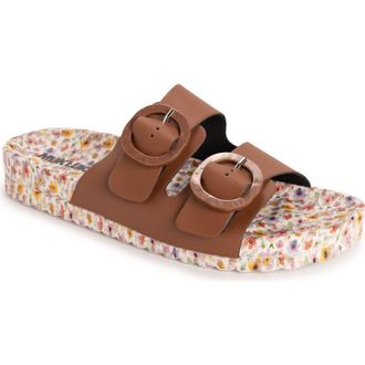 Muk Luks Womens Grand Cayman Sandal in Cognac/floral at Nordstrom, Size 11