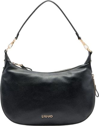 Liu Jo Logo Hobo Tas - Dames - Schoudertassen - Zwart - ONE Size - Polyester - Tassen