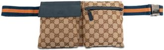Gucci Pre-owned Canvas Belt Bag - Dames - Vintage Heuptassen - Beige - ONE Size - Leer - Vintage