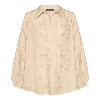 Elena Miro Blouses, female, Beige, Size: M 002 Juta Blusa Kimono