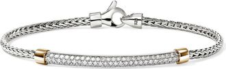 John Hardy JH Essentials 14K Gold Bracelet, 2.5mm in Silver And Gold White Diamond at Nordstrom, Size Medium