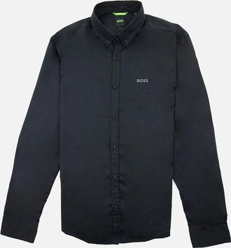 HUGO BOSS Mens Hugo Boss Biado R Regular Fit Shirt Black 001 - Size: Regular/36