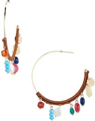 Panacea Multicharm Wrapped Hoop Earrings in Gold Multi at Nordstrom