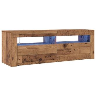 Berkfield Home TV Cabinet with LED Lights Old Wood 120x35x40 cm Engineered Wood in Brown | Size: 120 x 35 x 40 cm