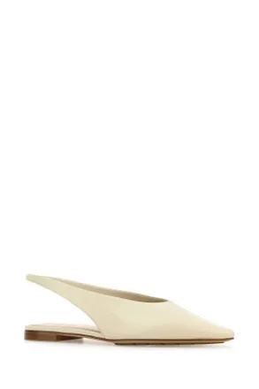 Bottega Veneta Womens Ivory Leather Sofia Ballerinas Seasalt Ballerine Flat Shoes