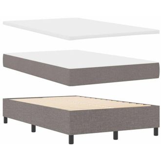 vidaXL Vidaxl - Cama Tipo Box Spring Con Colch&oacute;n Taup&eacute; 120 X 200 Cm Tela
