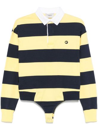 Coperni striped polo bodysuit - women - Cotton - S - Yellow