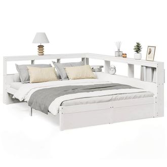 Berkfield Home Bookcase Bed without Mattress White 140x190 cm Solid Wood Pine