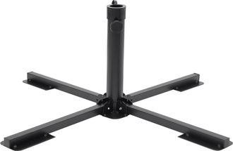 vidaXL Base Plegable Para Sombrilla Vidaxl Para M&aacute;stiles De &Oslash;38/48 Mm, Color Negro Brillante