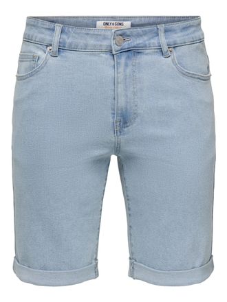 Only & Sons Shorts ONLY & SONS ONSPLY BOX GUA DNM SHORTS OTL, Herren, Gr. XXL, N-Gr, blau (light blau denim), Web, Obermaterial: 64% Baumwolle, 31% Polyester, 3% 