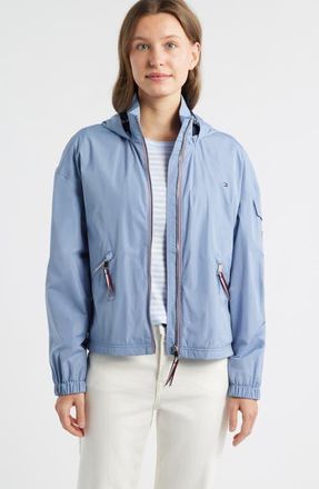 Tommy Hilfiger Hooded Windbreaker Jacket in Brisk Blue at Nordstrom, Size X-Small