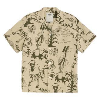 OAS Poplan Cuba Shirt - Heren - Korte mouwen Overhemden - Veelkleurig - S - Linnen - Overhemden